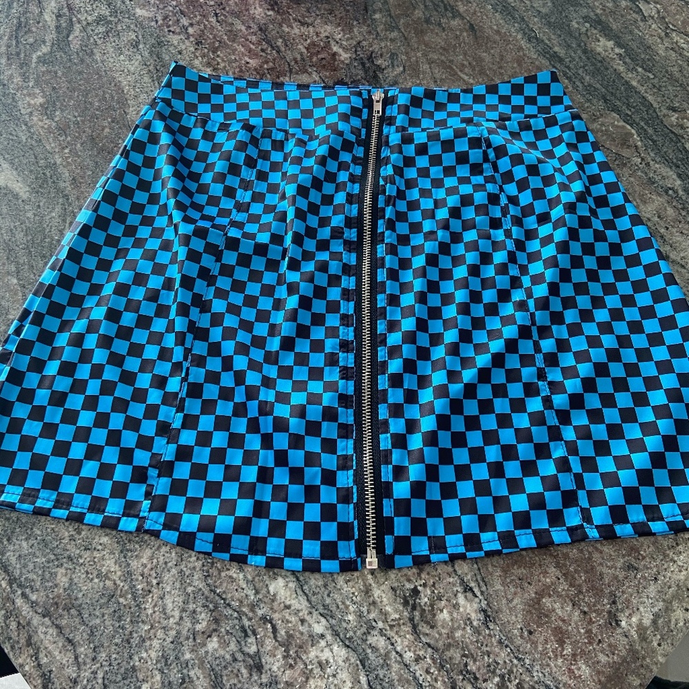 Blue Racer-Print Skirt